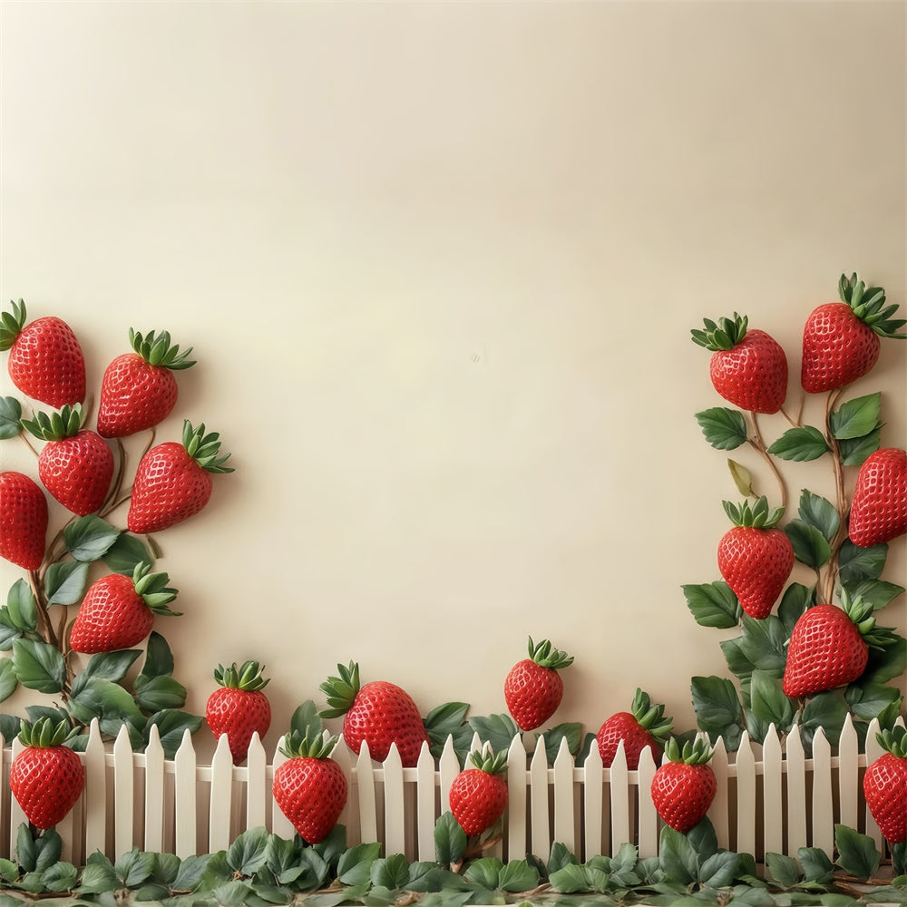 Kids Photo Backdrop Strawberry Field Fence Backdrop BRP57-260