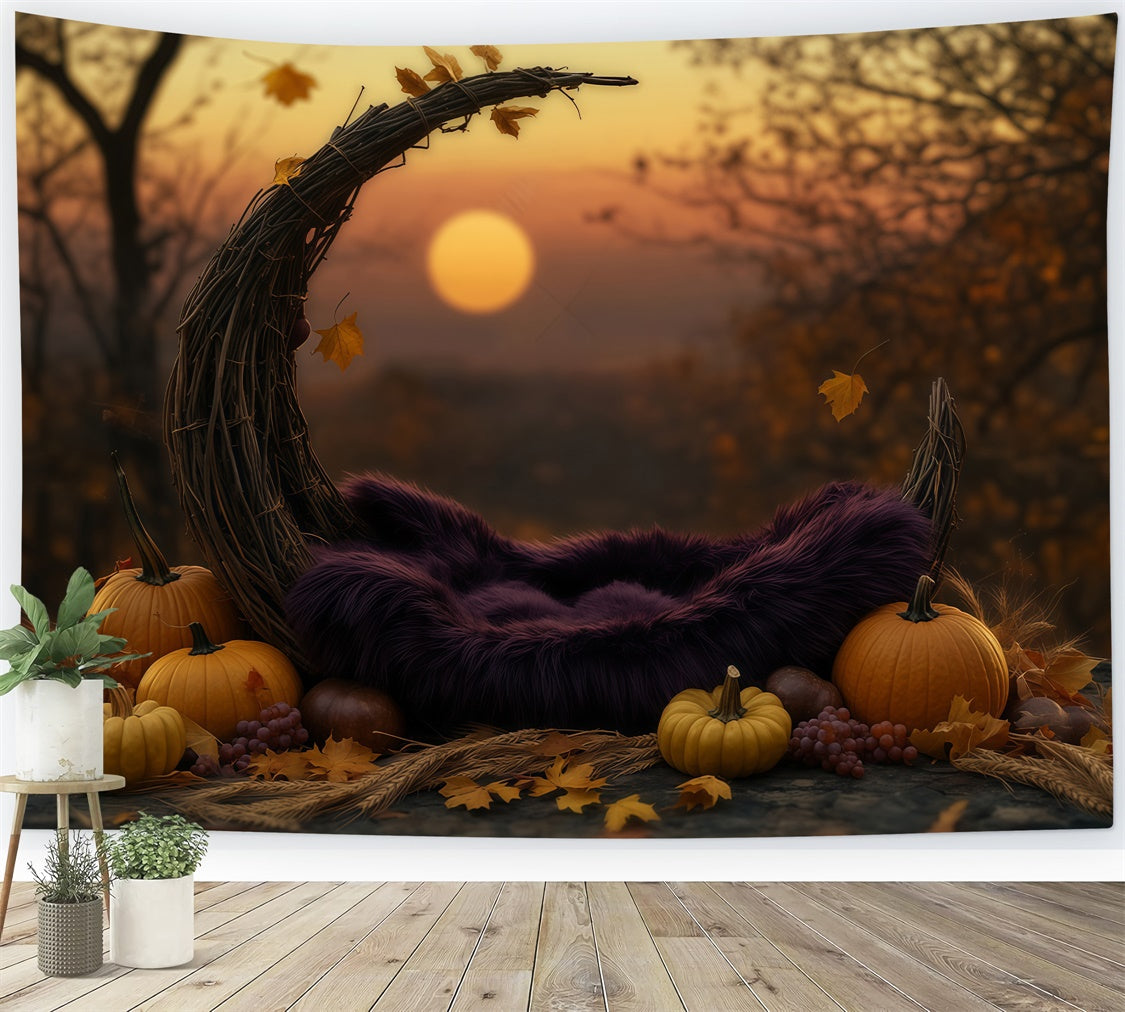 Kids Backdrop Sunset Harvest Crescent Backdrop BRP57-265