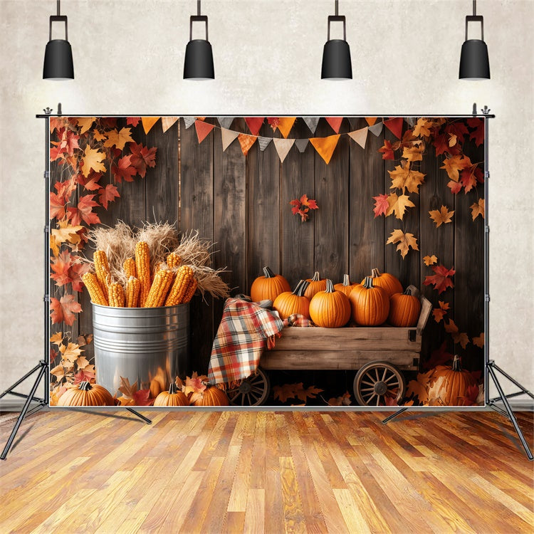 Newborn Photoshoot Backdrop Rustic Autumn Cart Backdrop BRP57-270