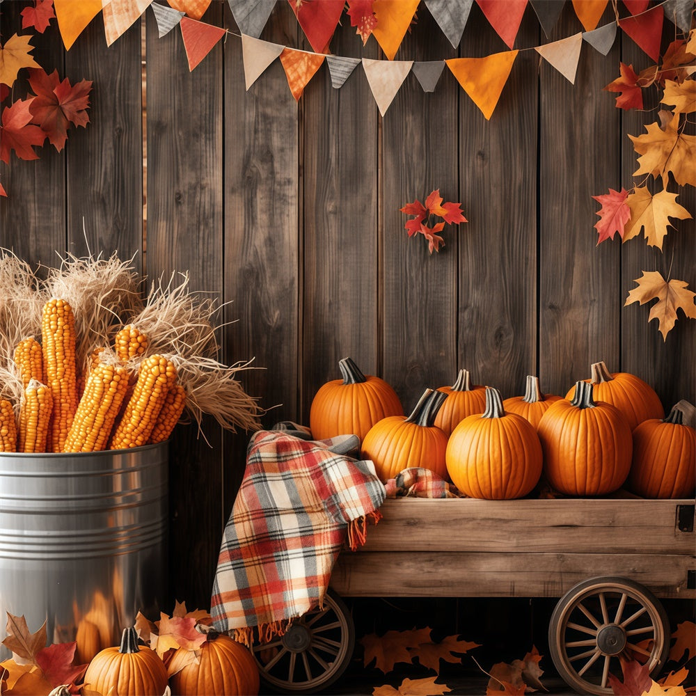 Newborn Photoshoot Backdrop Rustic Autumn Cart Backdrop BRP57-270