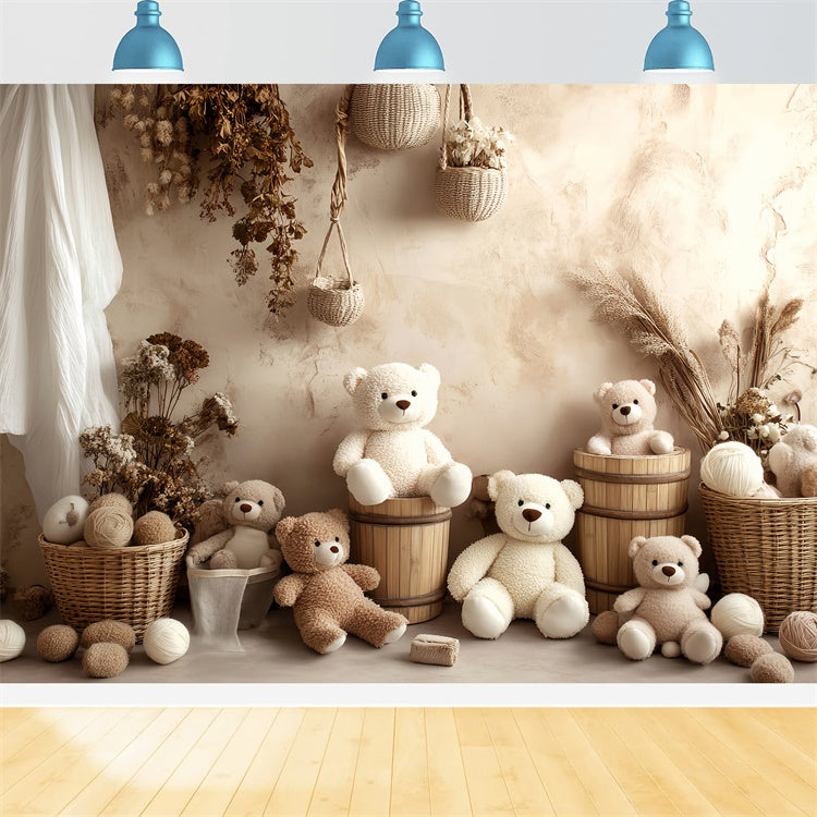 Newborn Photo Backdrop Dried Blossom Teddy Backdrop BRP57-271