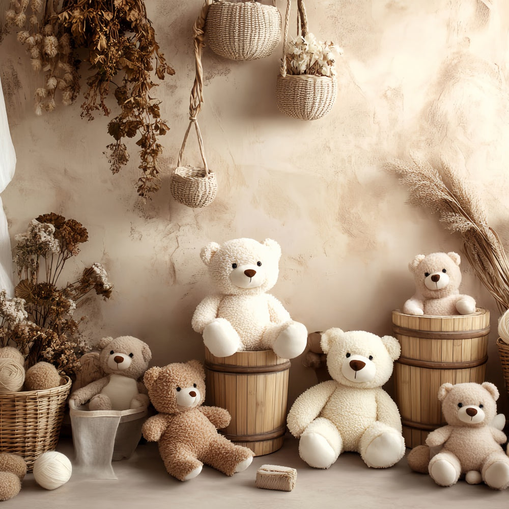 Newborn Photo Backdrop Dried Blossom Teddy Backdrop BRP57-271