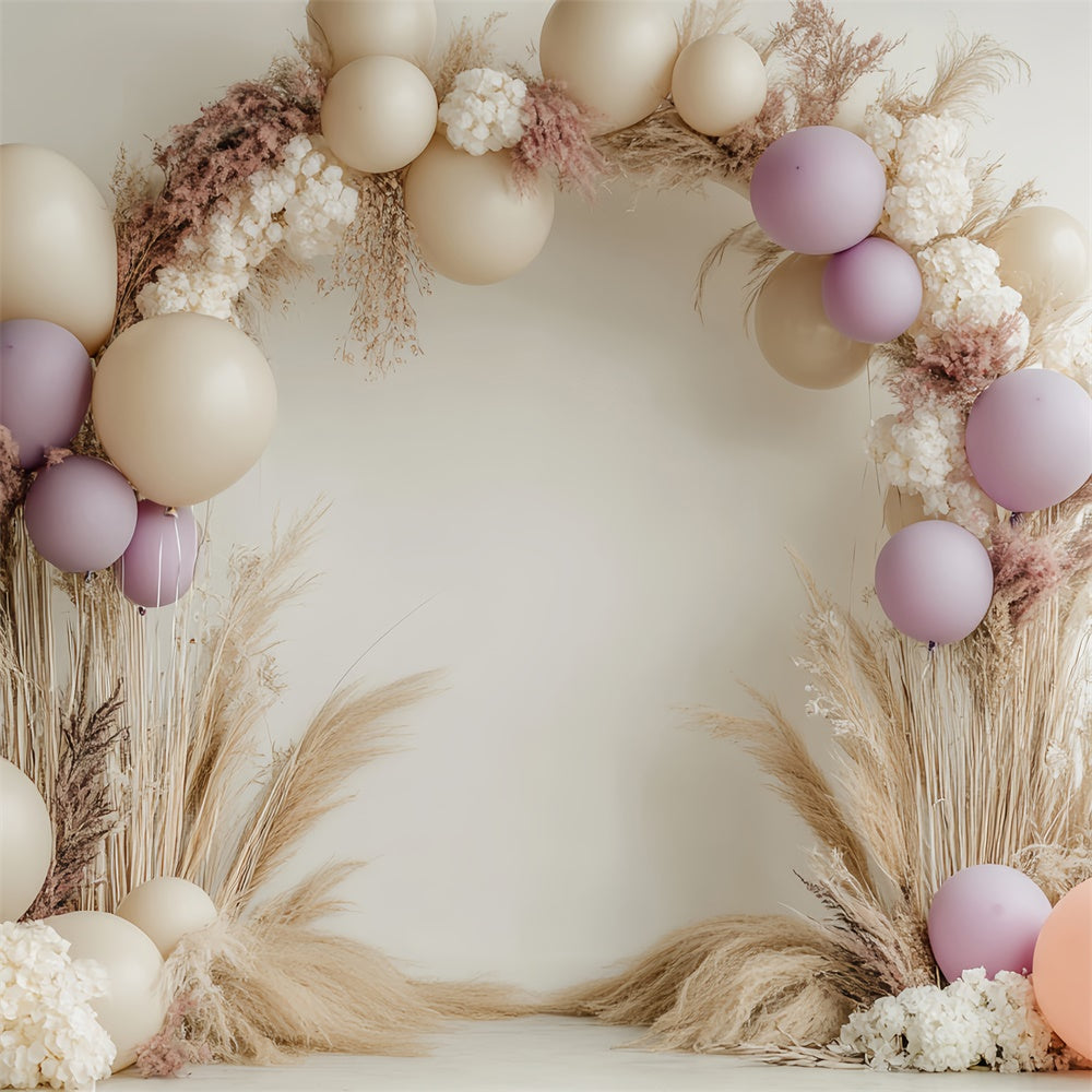 Kids Photo Backdrop Pastel Pampas Balloon Backdrop BRP57-275