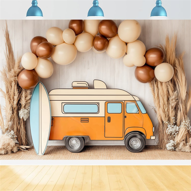 Children Backdrops Beach Van Balloon Arch Backdrop BRP57-279
