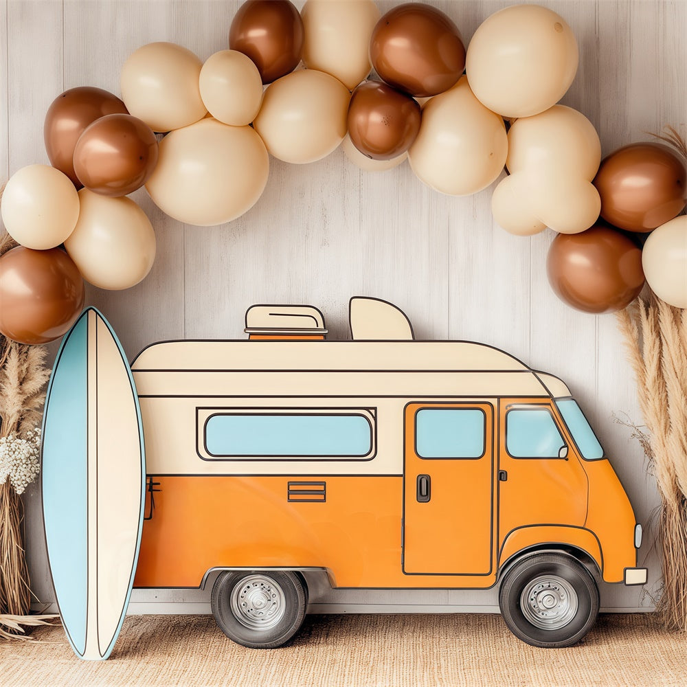 Children Backdrops Beach Van Balloon Arch Backdrop BRP57-279