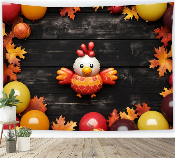 Cute Backdrop Balloons Leaves Celebration Kids Backdrop BRP57-285