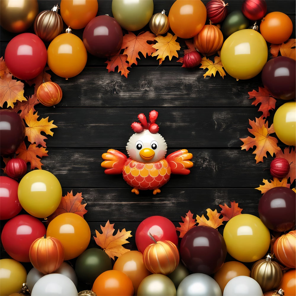 Cute Backdrop Balloons Leaves Celebration Kids Backdrop BRP57-285
