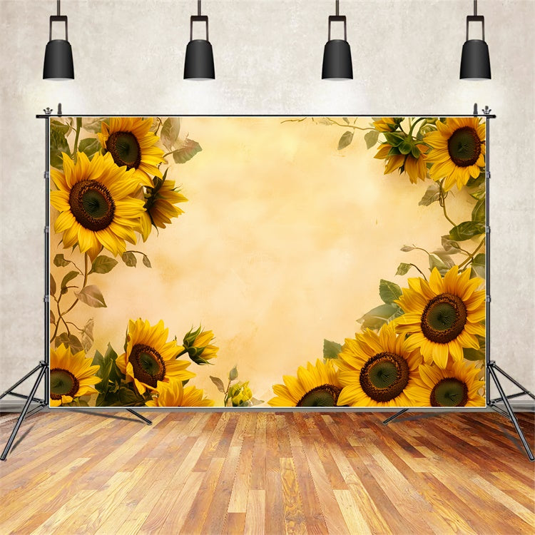 Kids Photo Backdrop Golden Sunflower Bliss Backdrop BRP57-286