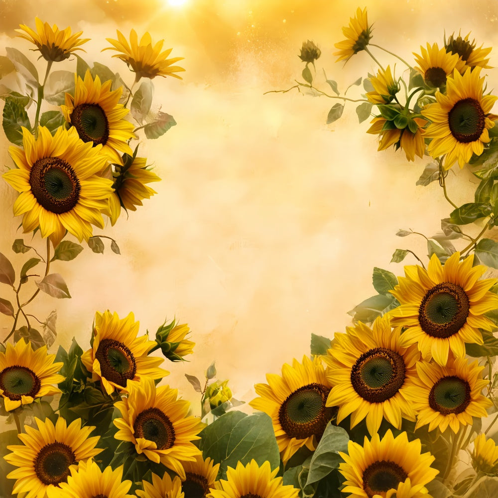 Kids Photo Backdrop Golden Sunflower Bliss Backdrop BRP57-286
