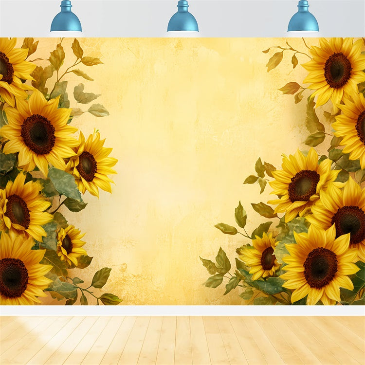 Kids Backdrops Gentle Sunflower Border Backdrop BRP57-287
