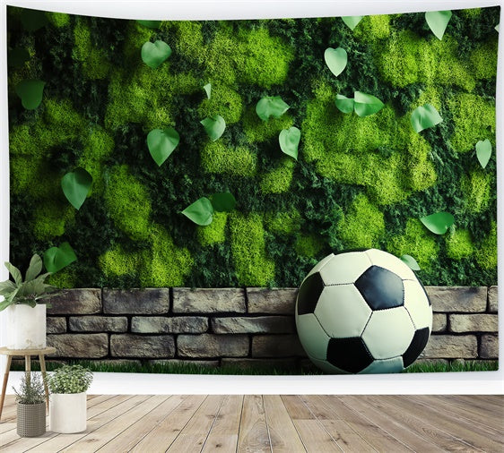 Football Photo Backdrop Moss Wall Soccer Backdrop BRP57-296
