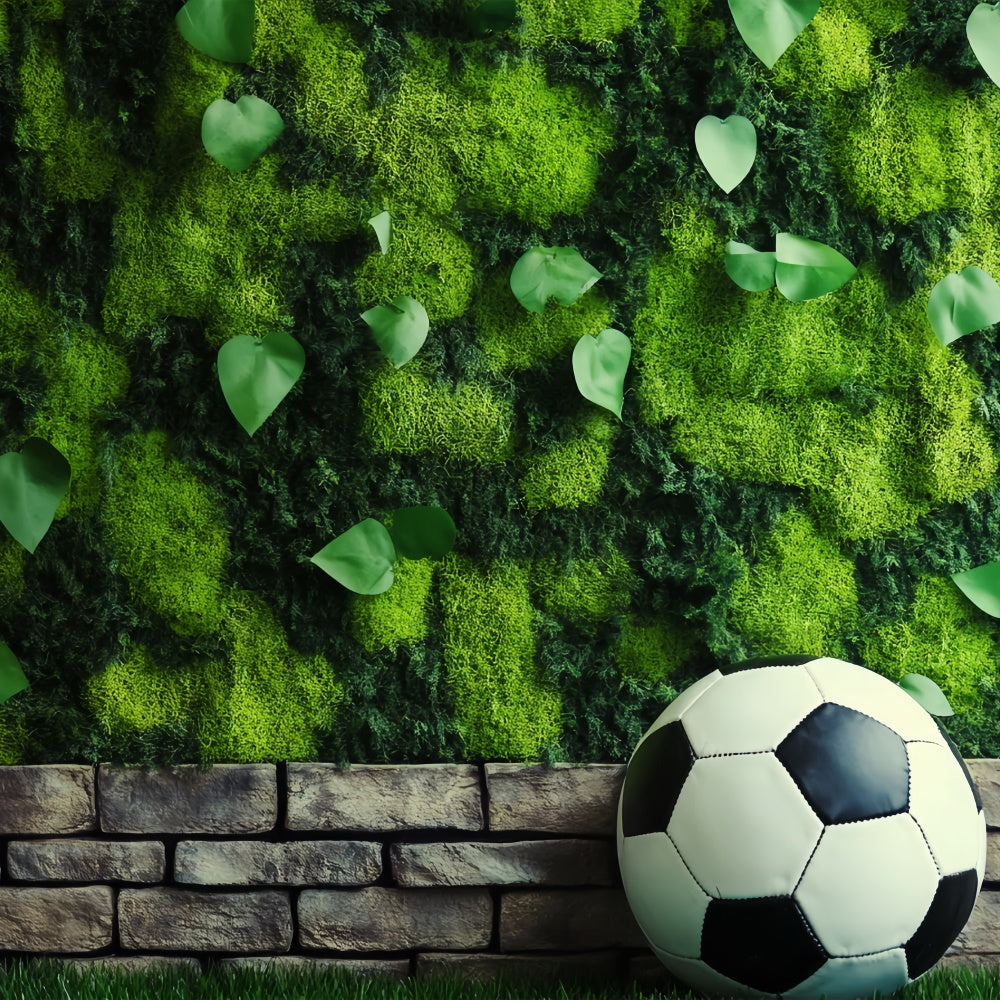 Football Photo Backdrop Moss Wall Soccer Backdrop BRP57-296