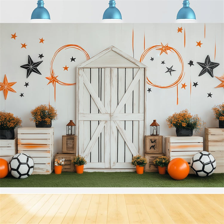 Sports Photo Backdrop Soccer Party Barn Backdrop BRP57-298