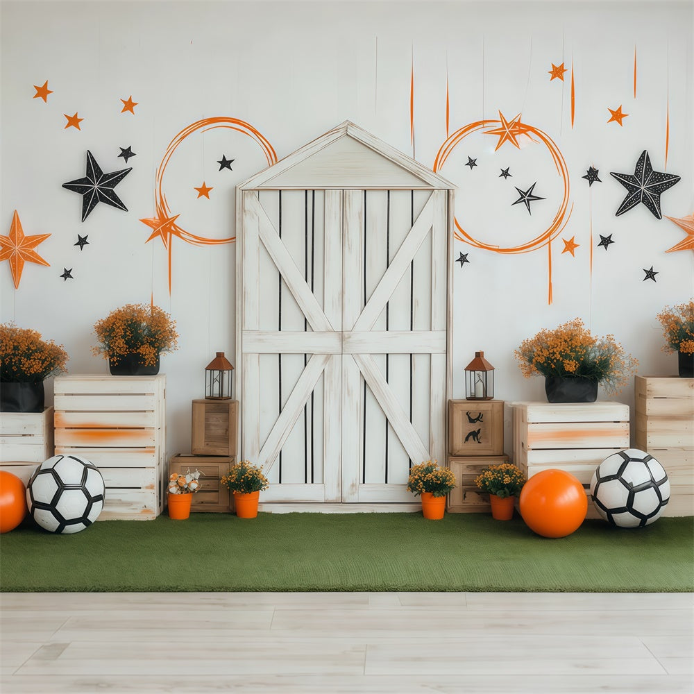 Sports Photo Backdrop Soccer Party Barn Backdrop BRP57-298