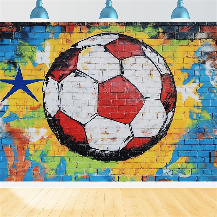 Football Backdrop Urban Soccer Wall Graffiti Backdrop BRP57-310