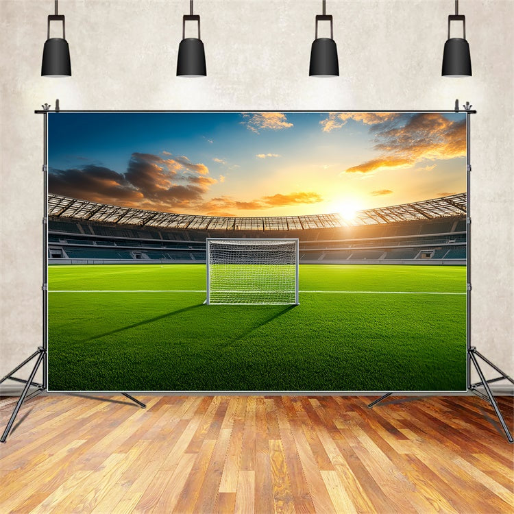 Soccer Field Backdrop Golden Hour Field Backdrop BRP57-313