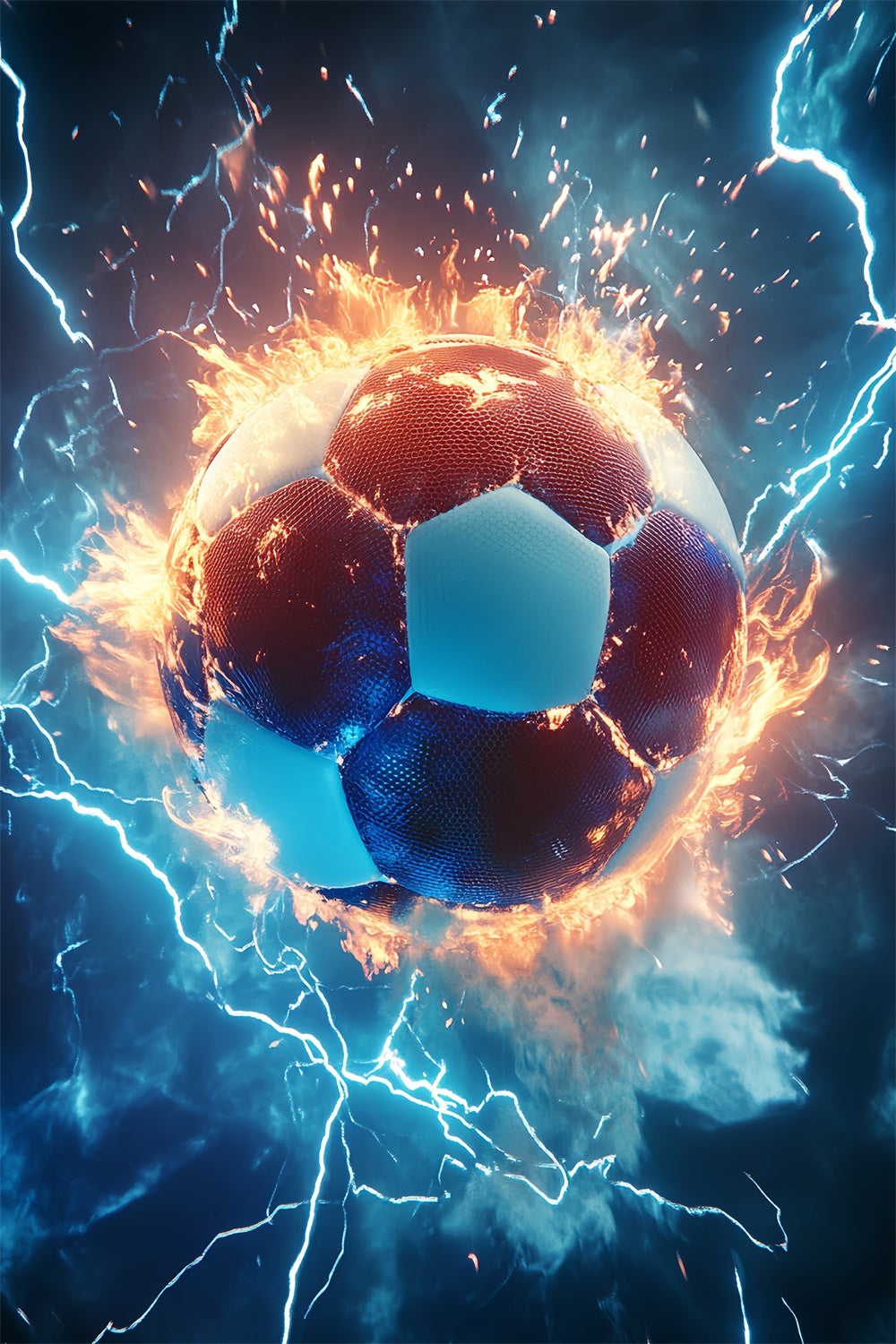 Soccer Backdrops Electric Flame Shot Backdrop BRP57-319