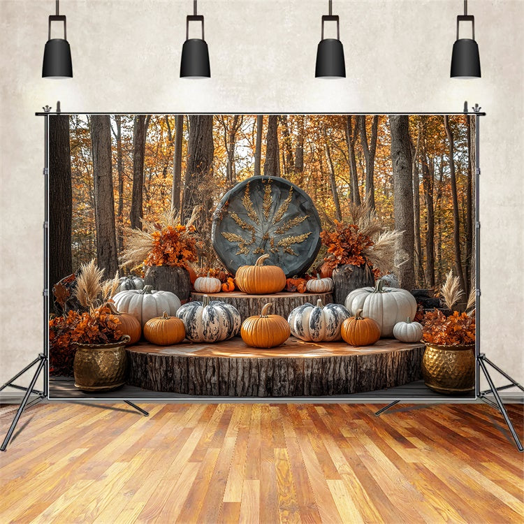 Thanksgiving Backdrop Ideas Rustic Woodland Autumn Backdrop BRP57-331