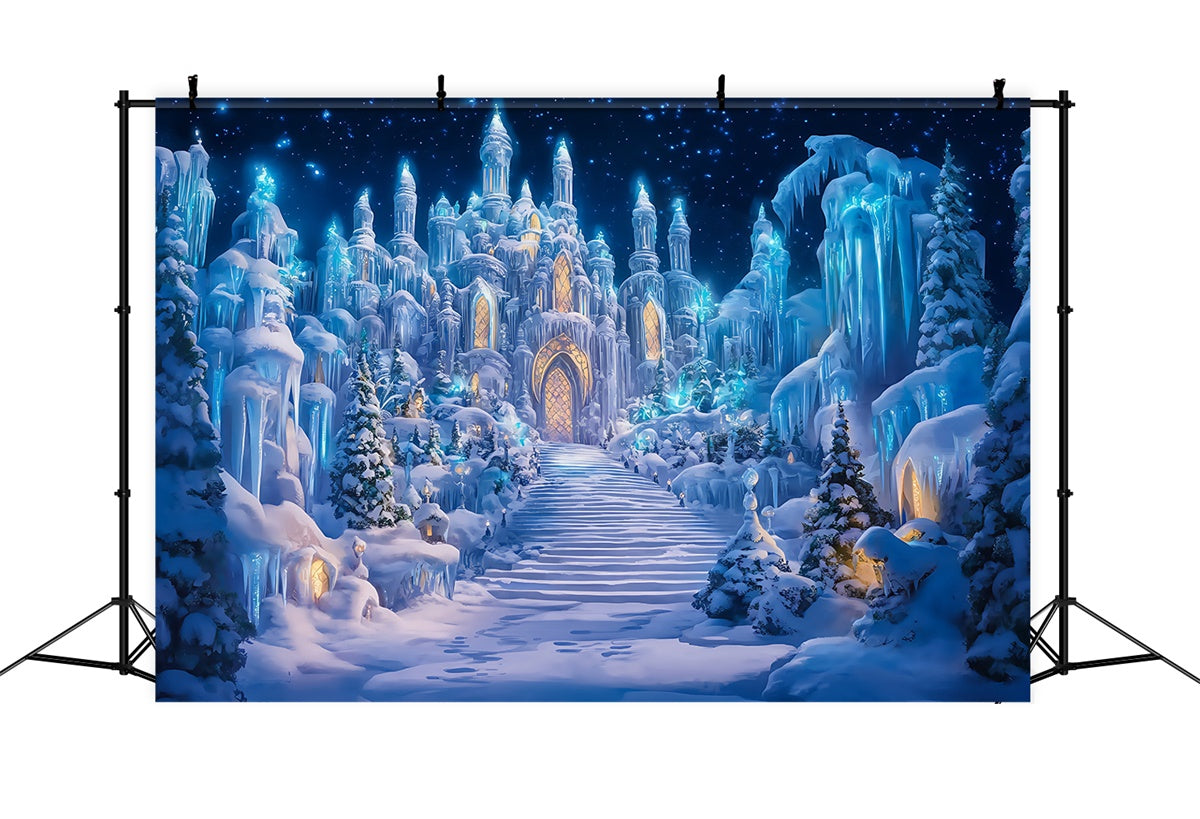 Castle Backdrops Crystal Castle Path Winter Backdrop BRP57-356