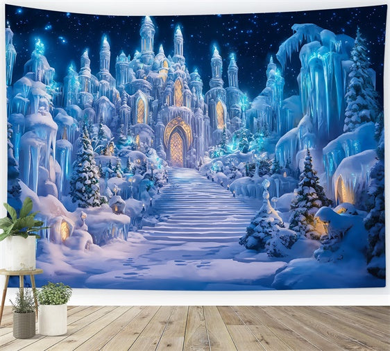 Castle Backdrops Crystal Castle Path Winter Backdrop BRP57-356