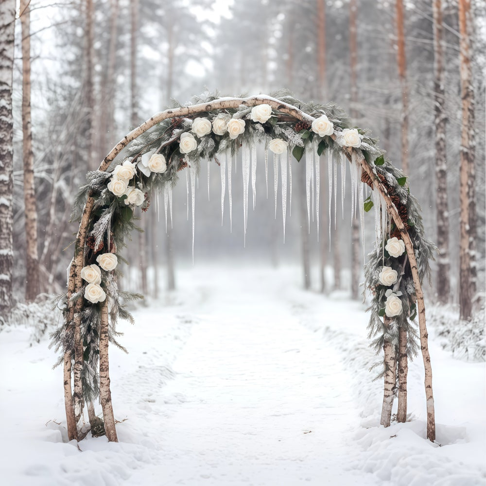 Winter Scene Backdrop Frozen Romance Archway Backdrop BRP57-363