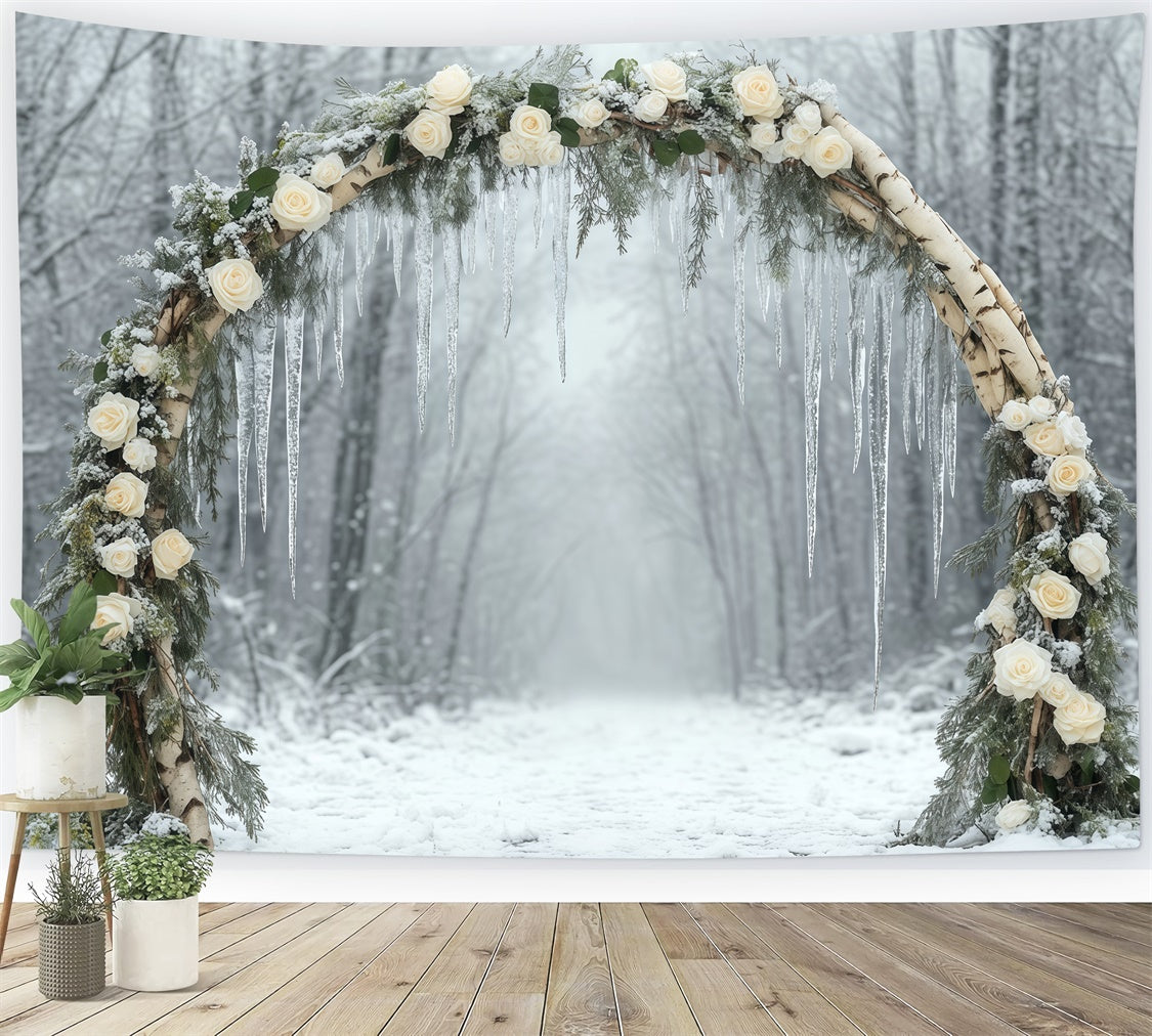 Winter Forest Backdrop Bloom Woodland Path Backdrop BRP57-364