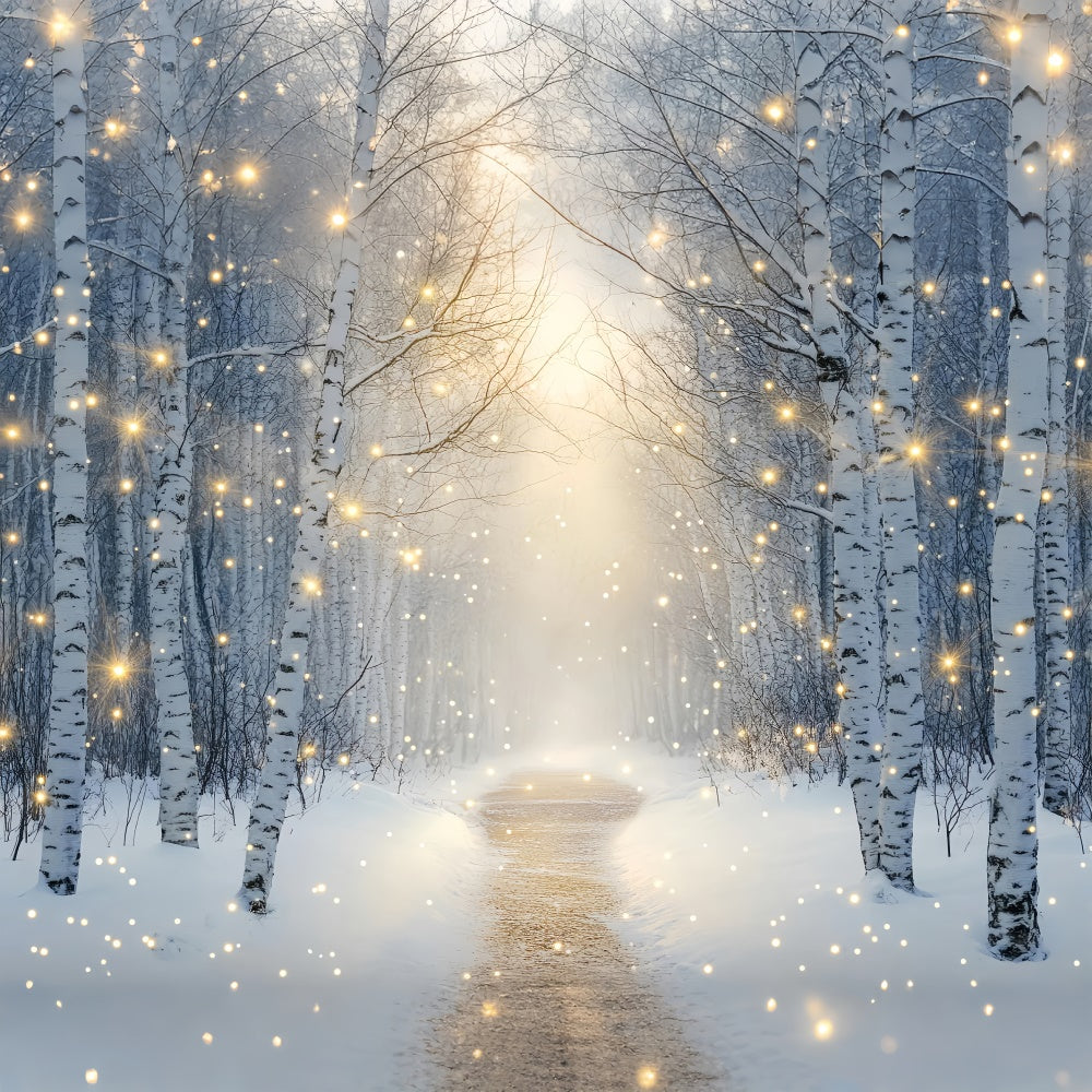 Winter Forest Backdrop Sparkling Forest Trail Backdrop BRP57-369