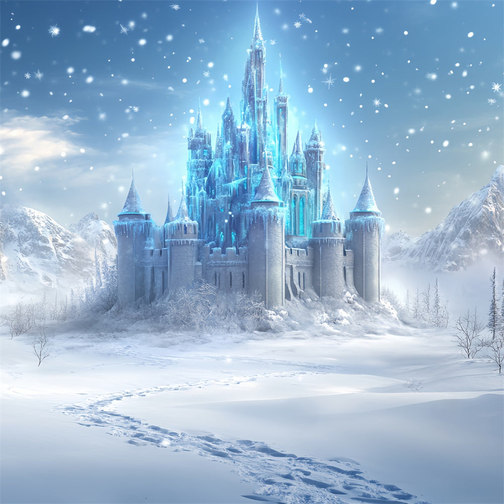 Winter Castle Backdrop Crystal Castle Trail Backdrop BRP57-375
