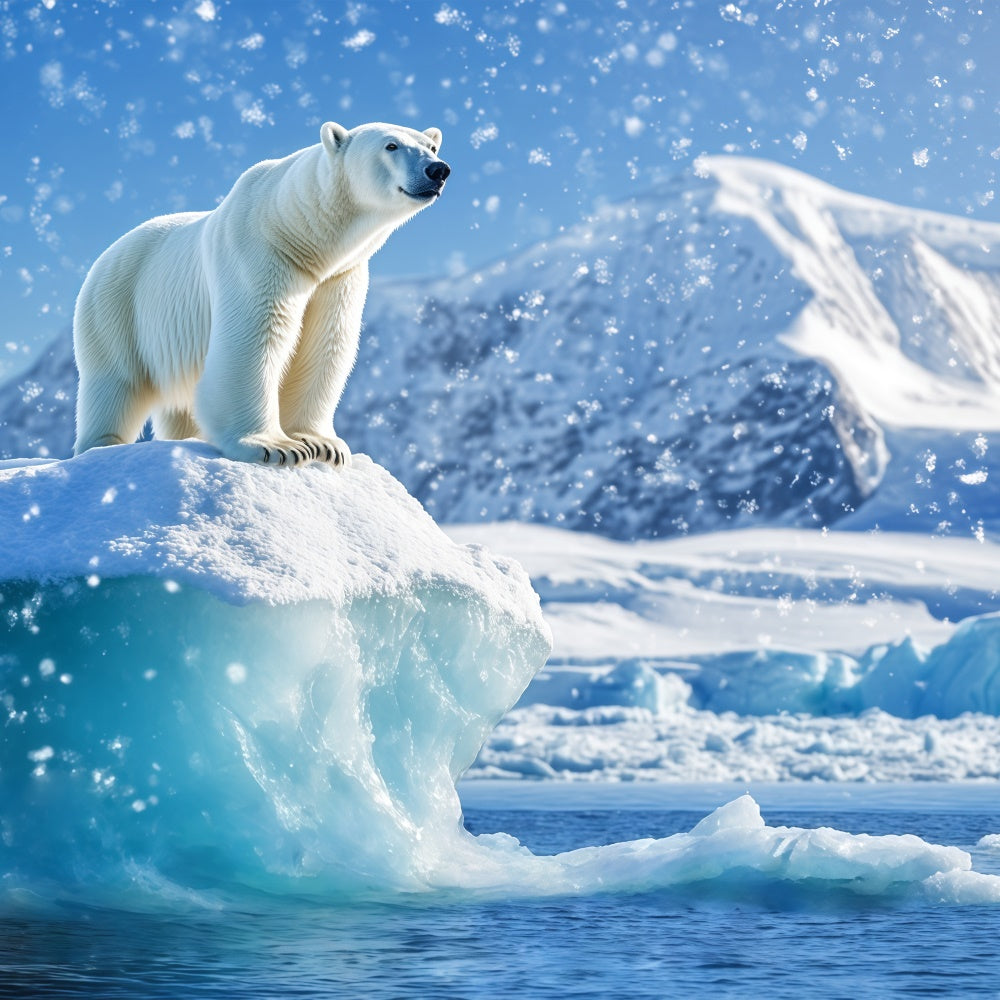 Snow Backdrop Polar Bear Majesty Iceberg Backdrop BRP57-384