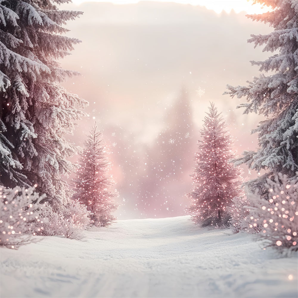 Winter Photography Backdrops Enchanted Blush Pine Backdrop BRP57-386