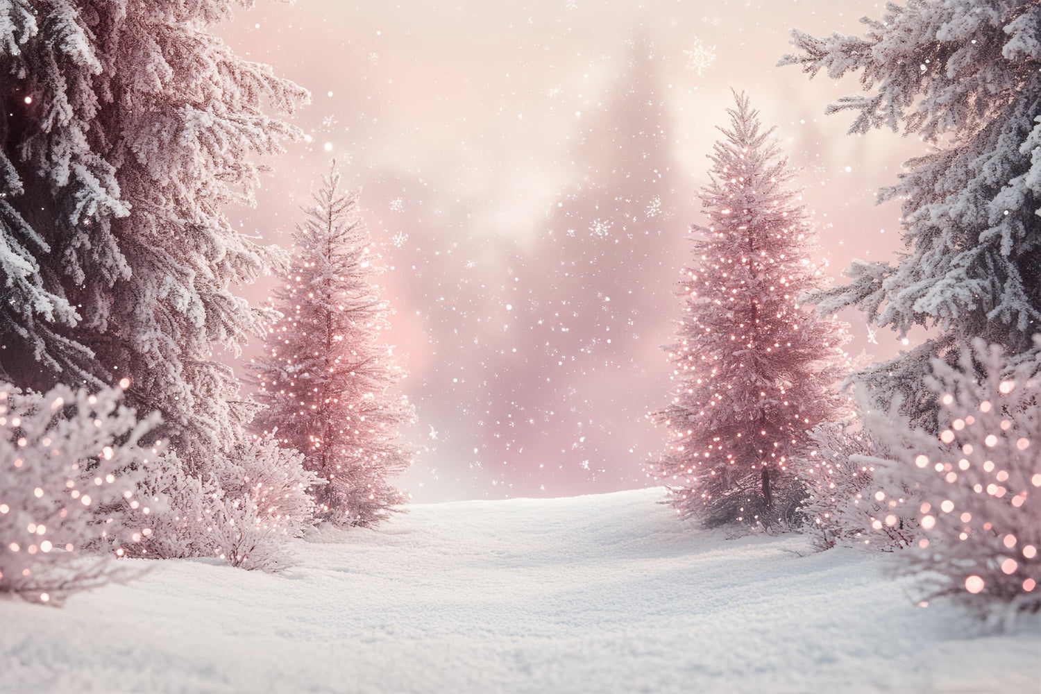 Winter Photography Backdrops Enchanted Blush Pine Backdrop BRP57-386