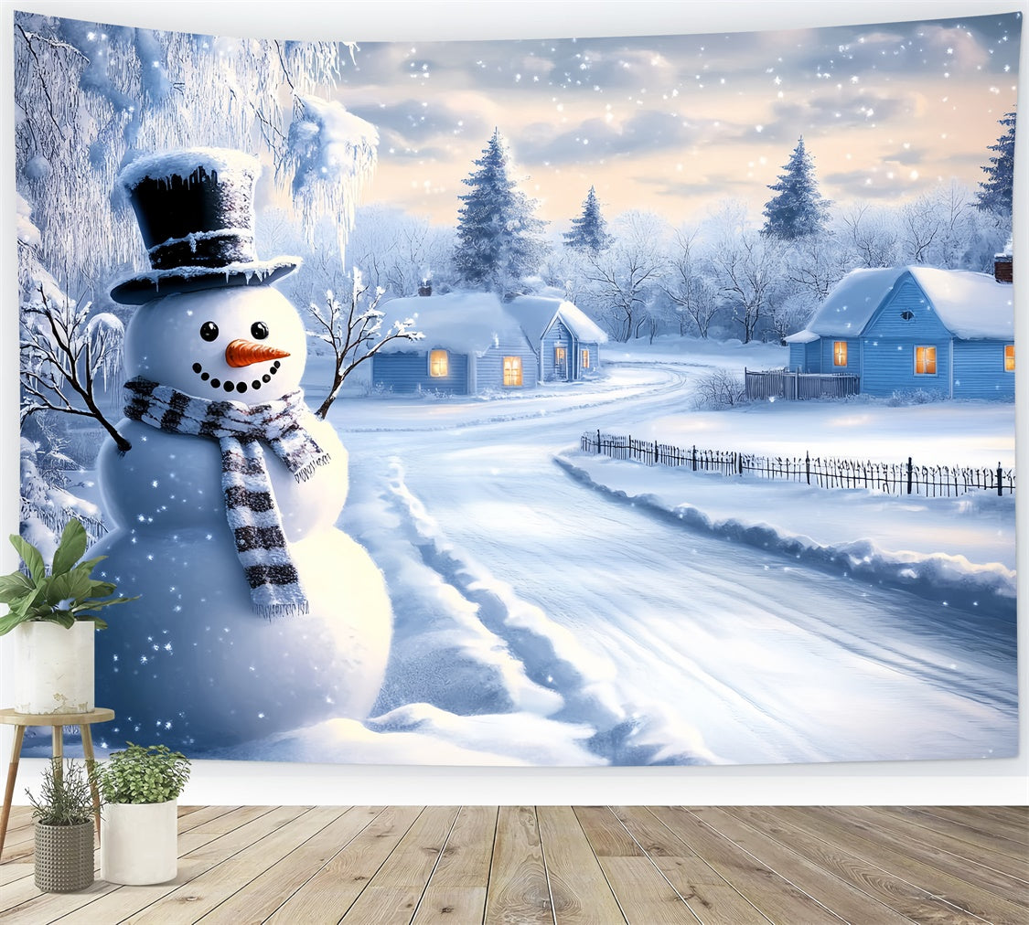 Snowy Backdrop Frosty Path Winter Cottage Backdrop BRP57-388