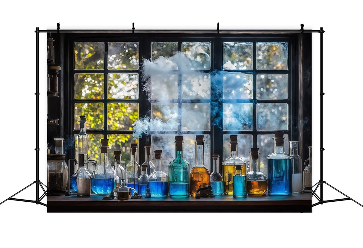 Chemistry Backdrop Blue Potion Window Scene Backdrop BRP57-44