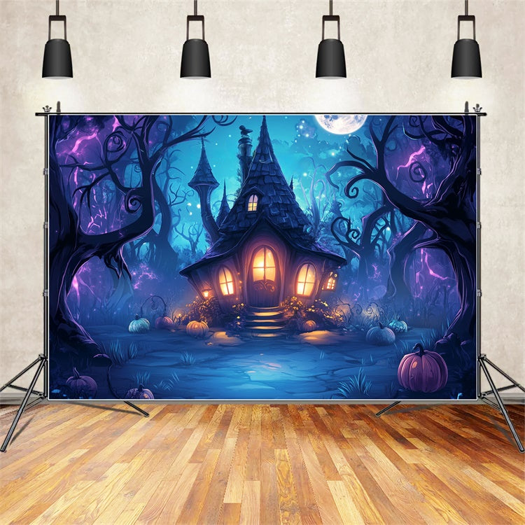 Haunted House Backdrop Enchanted Witch Cottage Backdrop BRP57-71