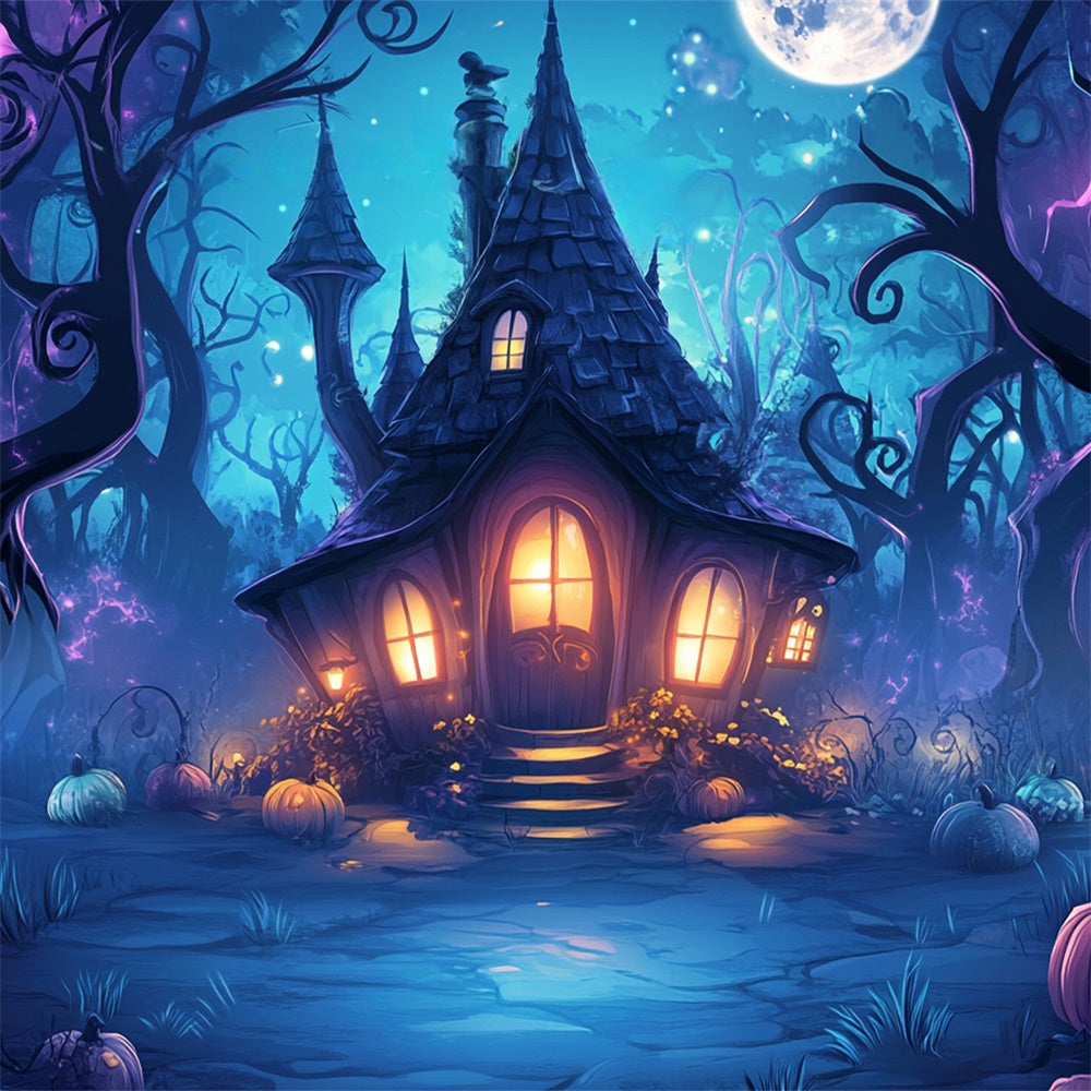 Haunted House Backdrop Enchanted Witch Cottage Backdrop BRP57-71