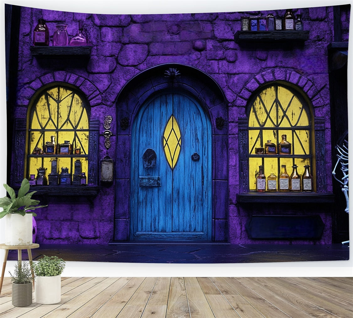 Halloween Backdrop Twilight Skull Spell Store Backdrop BRP57-74