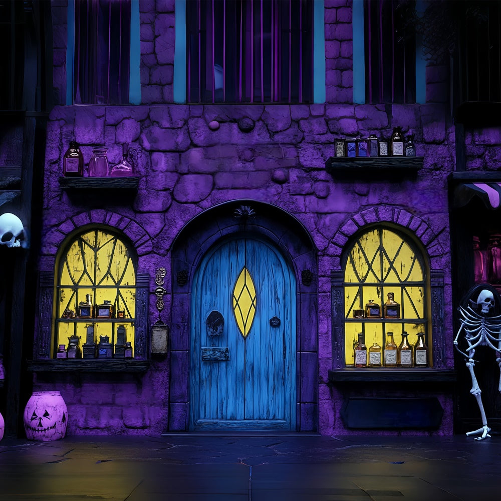 Halloween Backdrop Twilight Skull Spell Store Backdrop BRP57-74