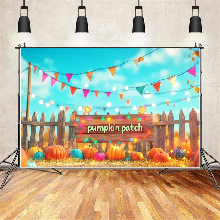 Halloween Party Backdrop Festival Lights Pumpkin Backdrop BRP57-75