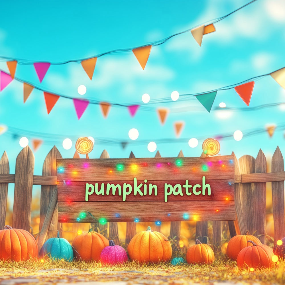 Halloween Party Backdrop Festival Lights Pumpkin Backdrop BRP57-75