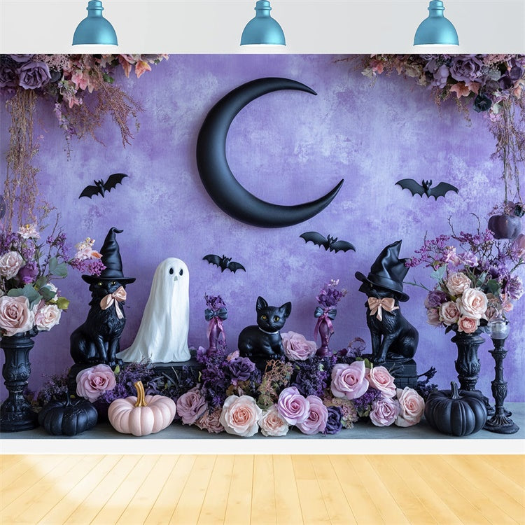 Halloween Wall Backdrop Bewitched Blooms Pet Backdrop BRP57-76