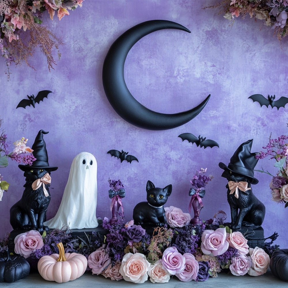 Halloween Wall Backdrop Bewitched Blooms Pet Backdrop BRP57-76