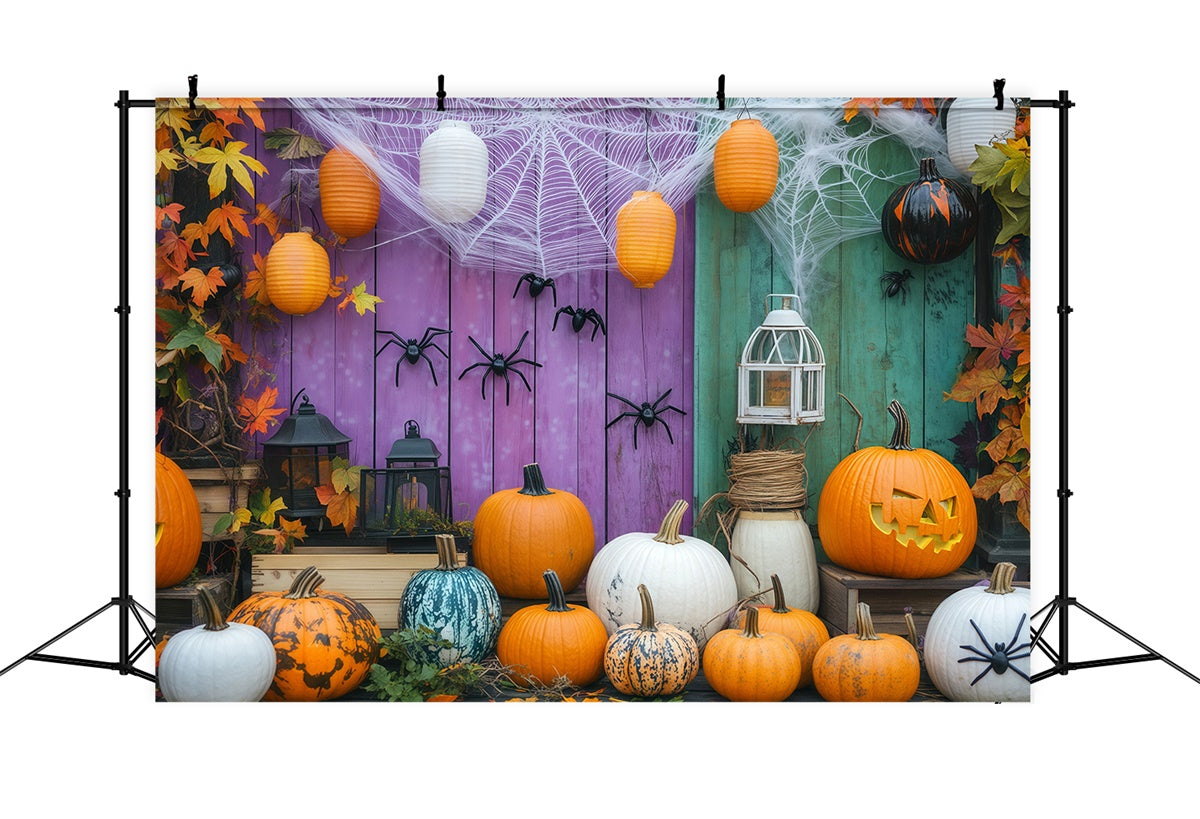 Halloween Photo Backdrop Spiderweb Pumpkin Wall Backdrop BRP57-78
