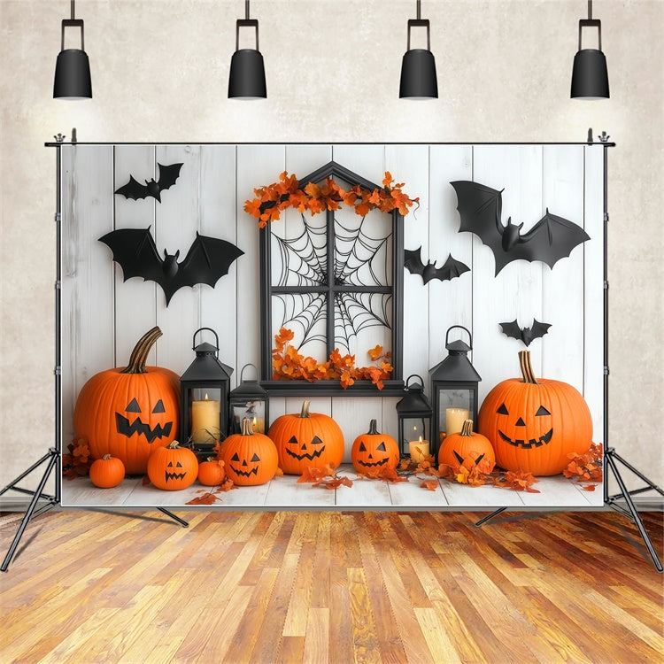 Halloween Wall Backdrop Cozy Candle Pumpkin Backdrop BRP57-80