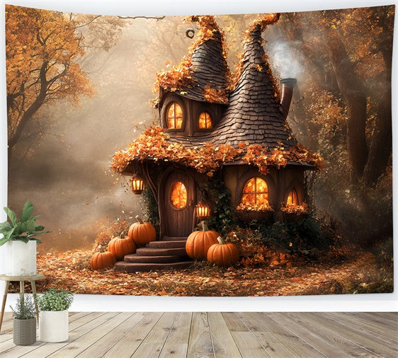 Halloween Backdrop Twisted Tower Magic Cabin Forest Backdrop BRP57-87