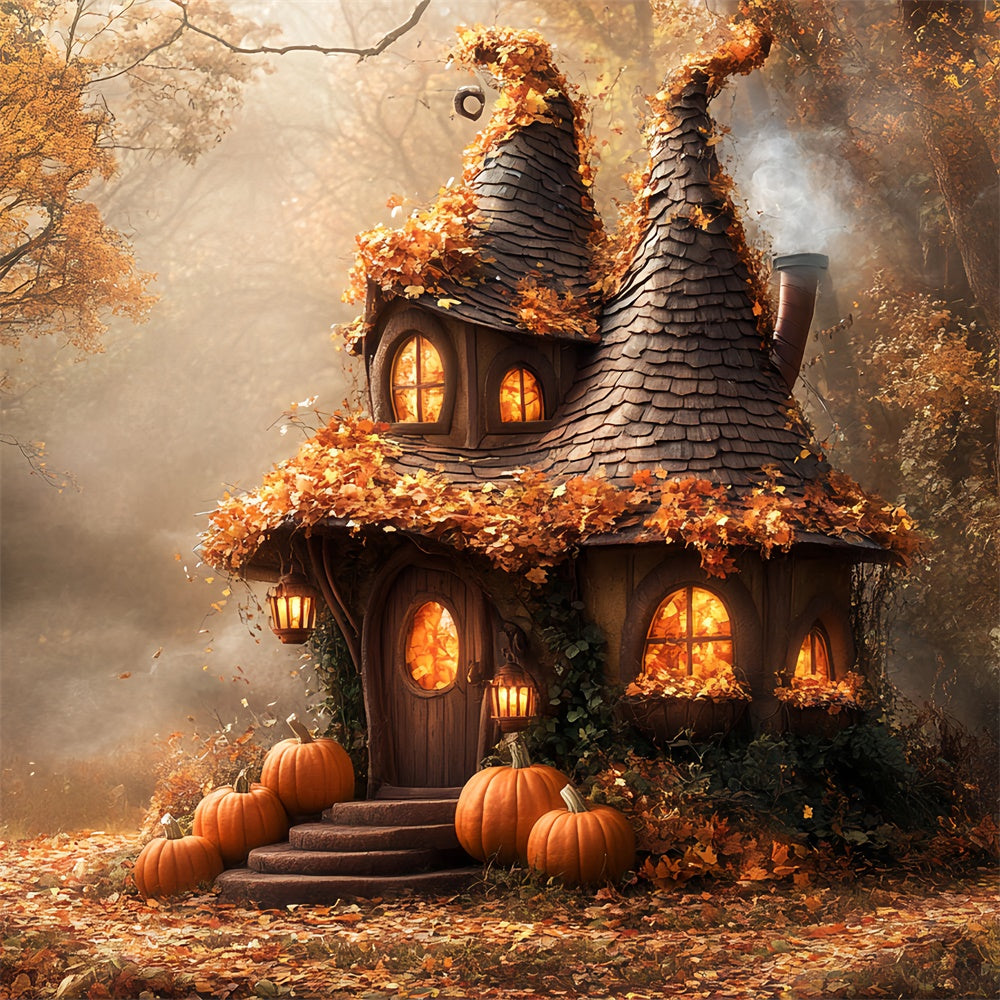 Halloween Backdrop Twisted Tower Magic Cabin Forest Backdrop BRP57-87