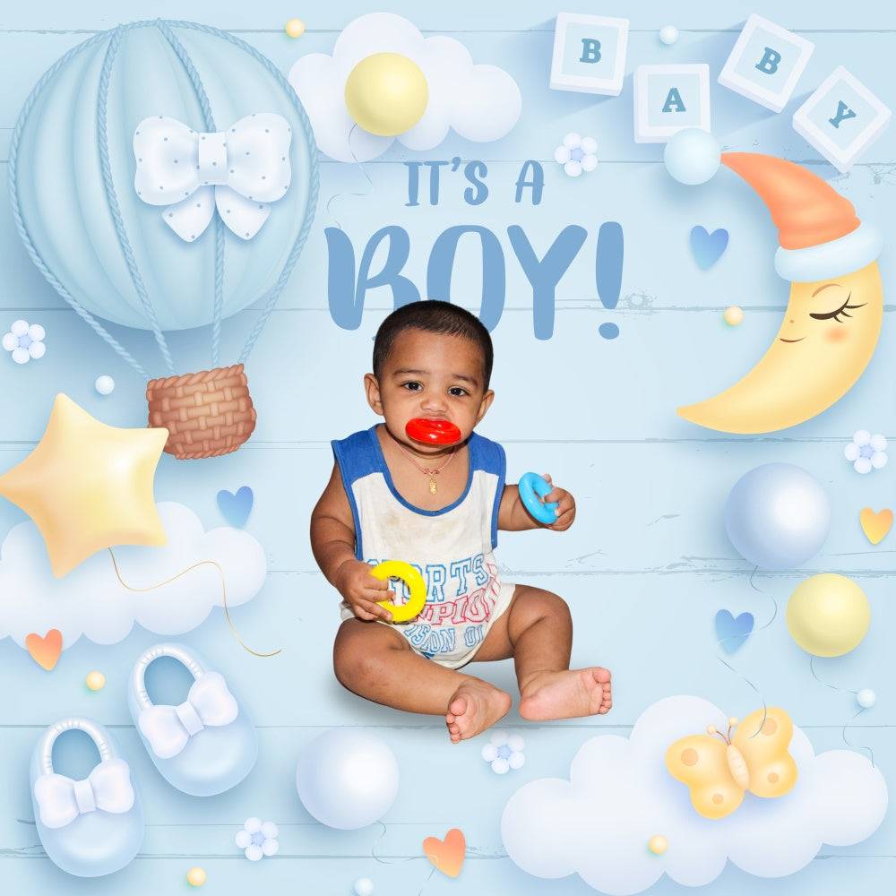 Baby Shower Photo Backdrop Sky Adventure Custom Backdrop BRP6-15