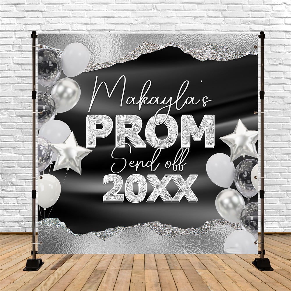 Prom Photo Backdrop Black Sparkle Customized Party Graduation Backdrop BRP6-157