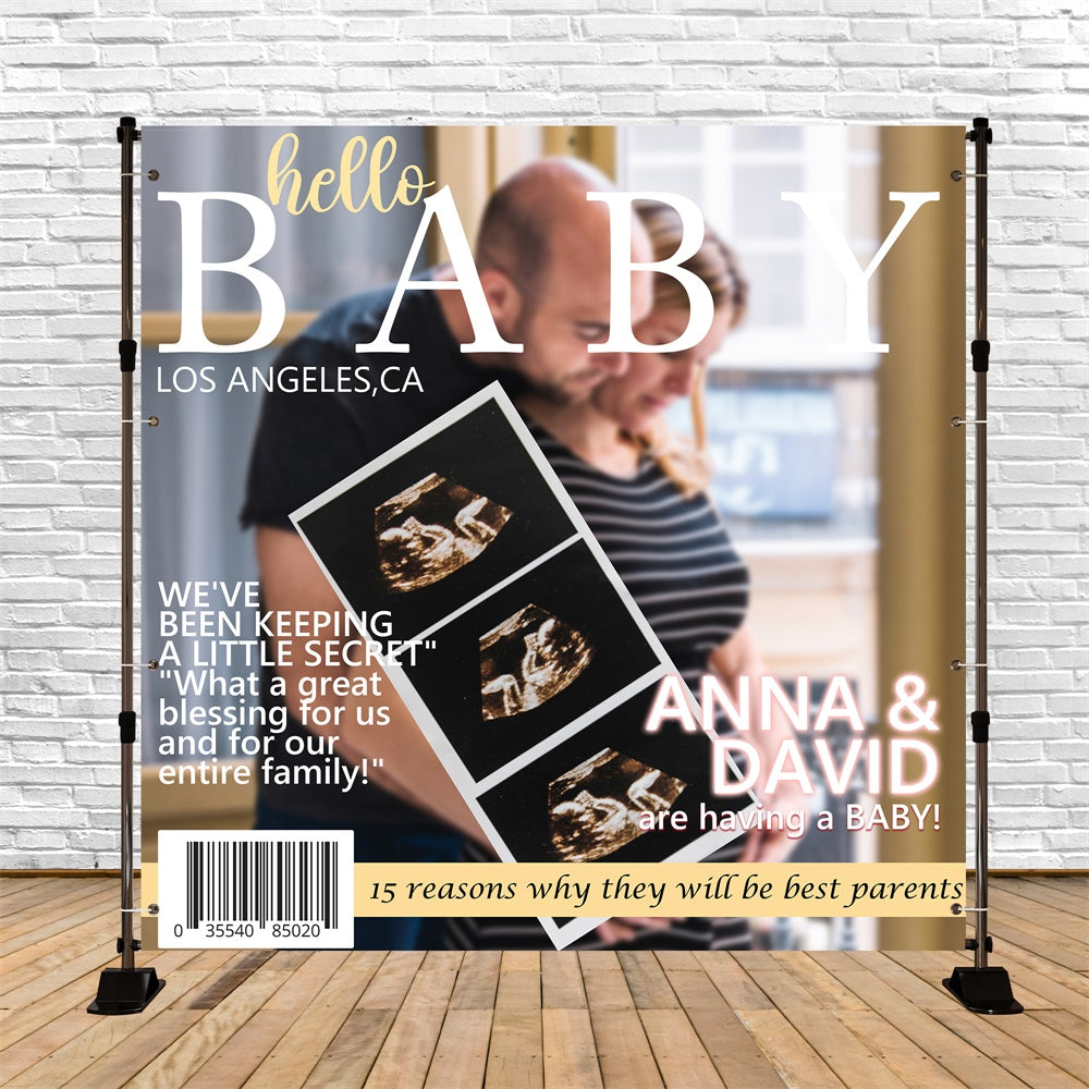 Baby Shower Backdrops Magazine Cover Personalized Backdrop BRP6-18