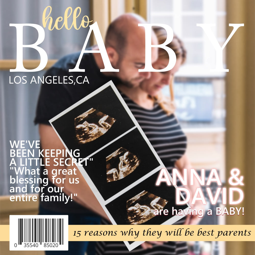 Baby Shower Backdrops Magazine Cover Personalized Backdrop BRP6-18