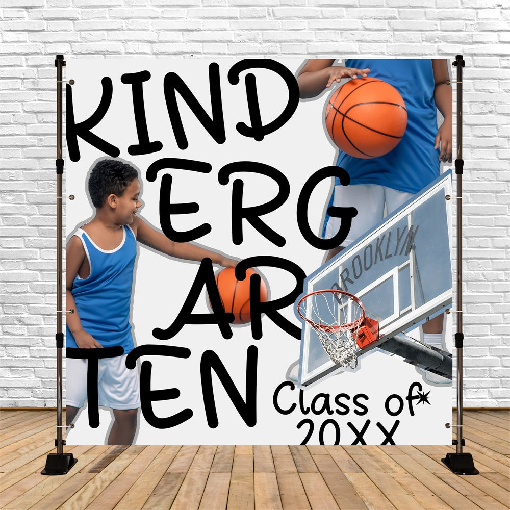 Preschool Graduation Backdrop Basketball Star Custom Party Graduation Backdrop BRP6-188